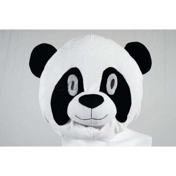 Emojination Soft Panda Head Mask Plush Unisex Costume Full Mask Halloween OS - Picture 7 of 10